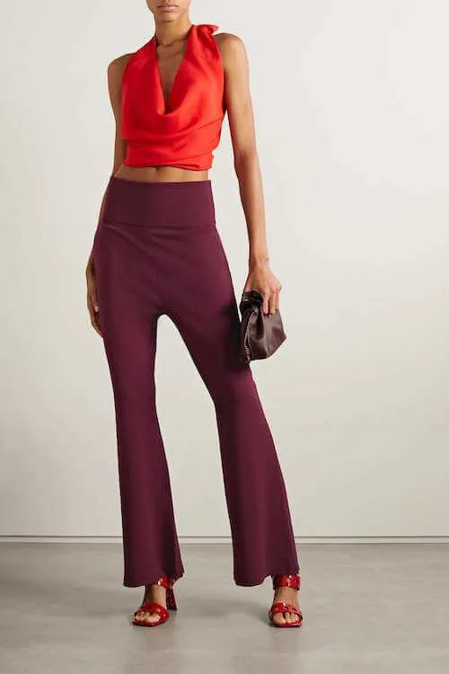 what color to wear with burgundy pants