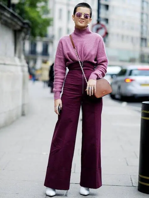 what color to wear with burgundy pants