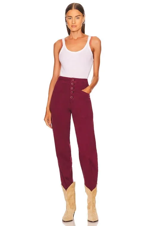 what color to wear with burgundy pants