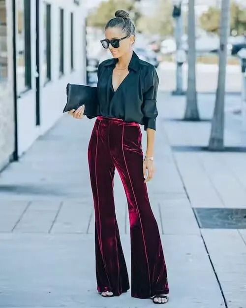 what color to wear with burgundy pants