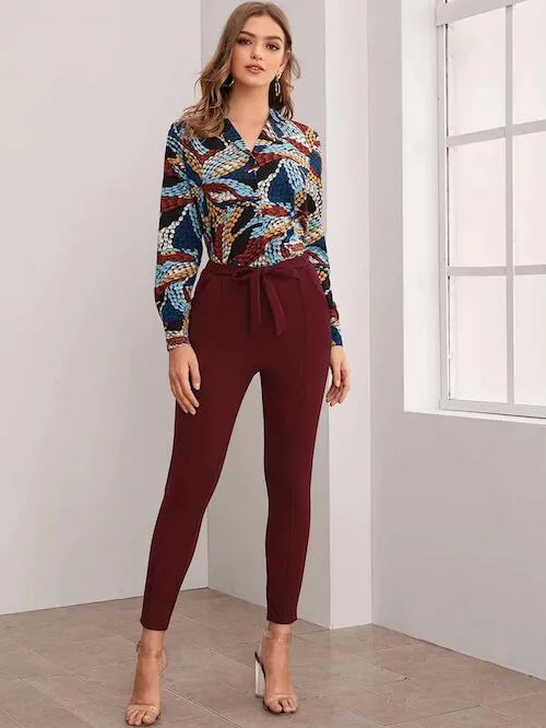 Burgundy office pants  French vibes outfit  Winter Wardrobe  Pink  WishPink Wish