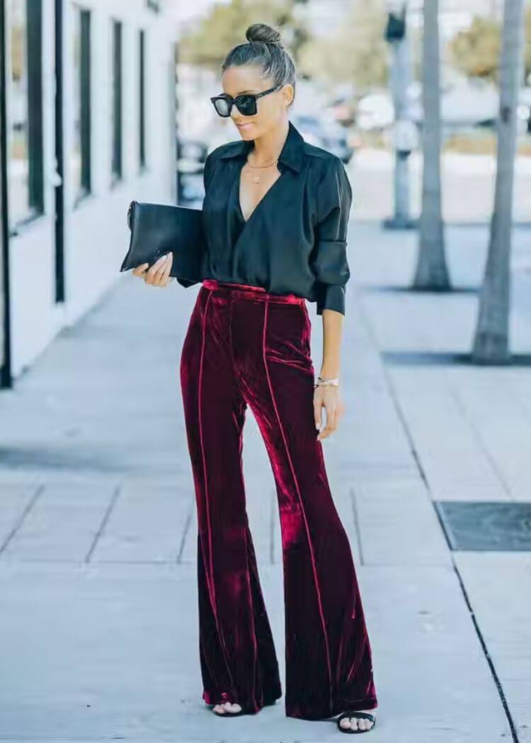 what color to wear with burgundy pants