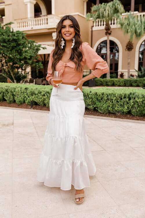 Final Sale Plus Size Balloon Sleeve Crop Top and Maxi Skirt Set in Whi –  Chic And Curvy