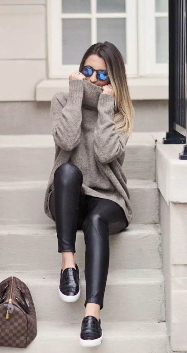 what shoes to wear with leather leggings