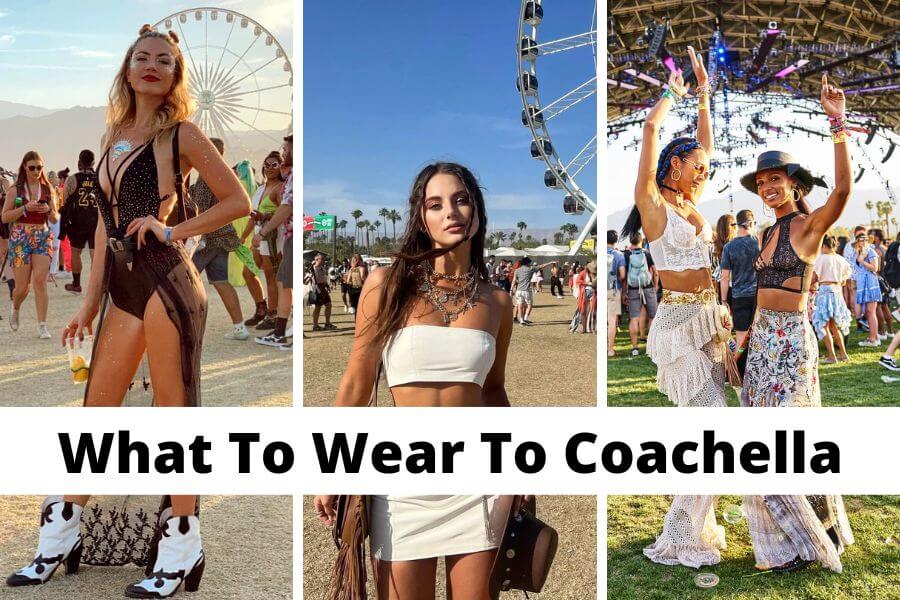 collage of outfit ideas on what to wear to Coachella