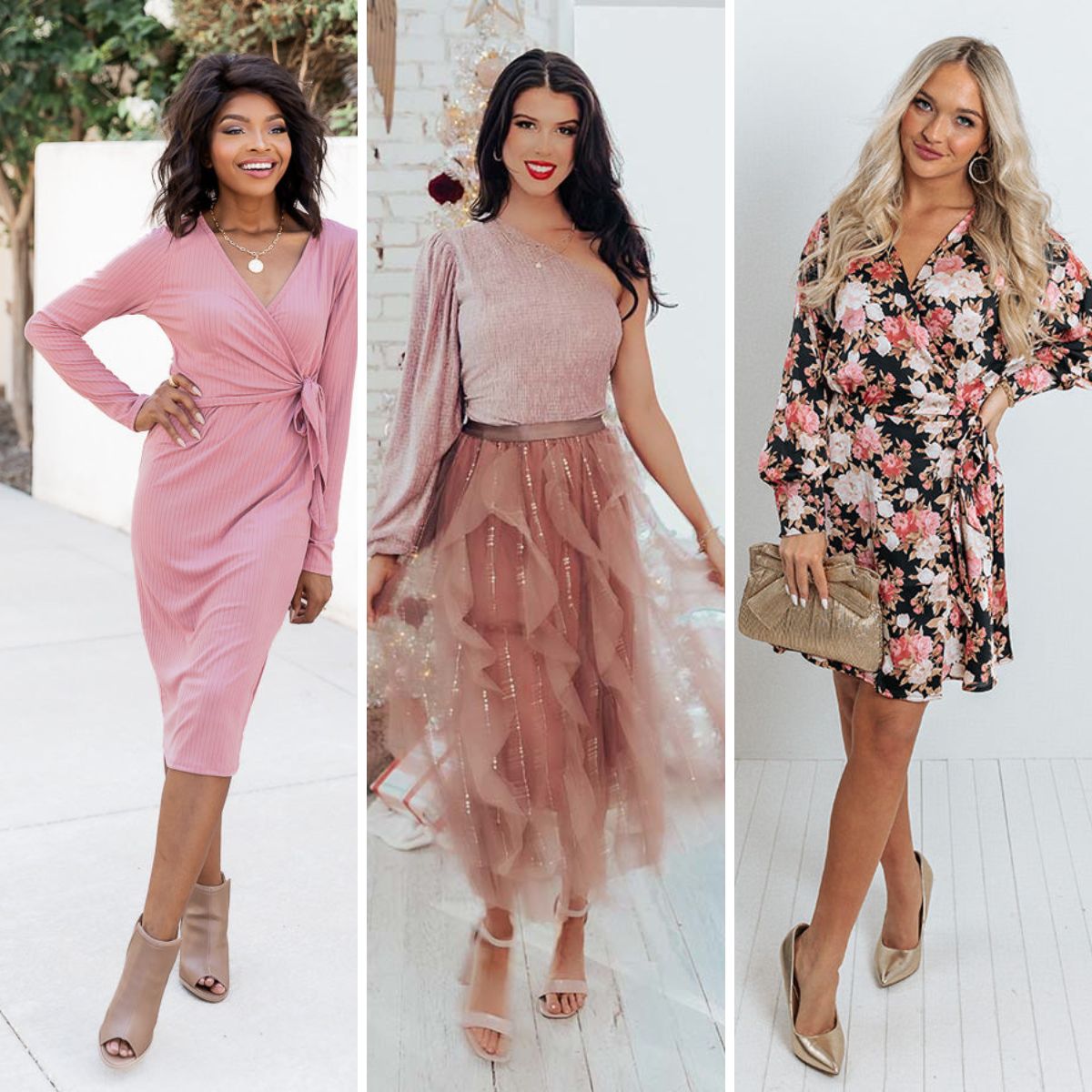 Winter bridal sales shower guest outfit