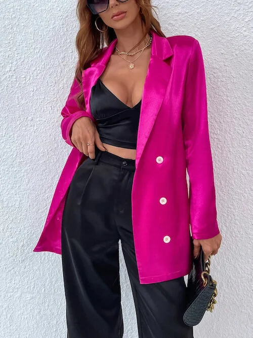 what to wear with a hot pink blazer