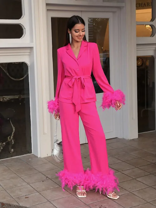 what to wear with a hot pink blazer