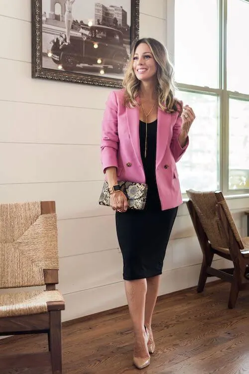 light pink blazer outfit ideas for work