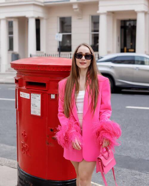 what to wear with a hot pink blazer