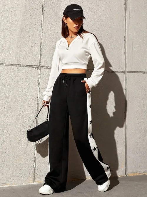 what to wear with black sweatpants