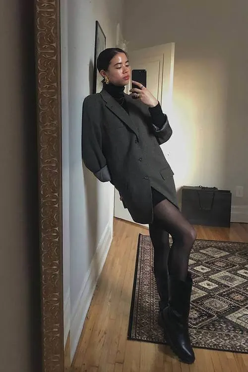 Black deals tights outfit