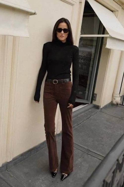 what to wear with brown pants