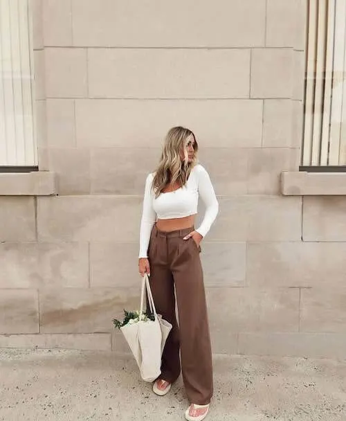 Chic & Cute Brown Pants Outfit Ideas Female