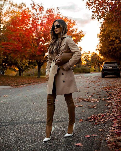 classy and elegant look with brown pants