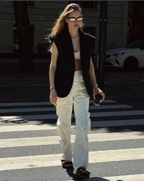 White Cargo Pants Street Style