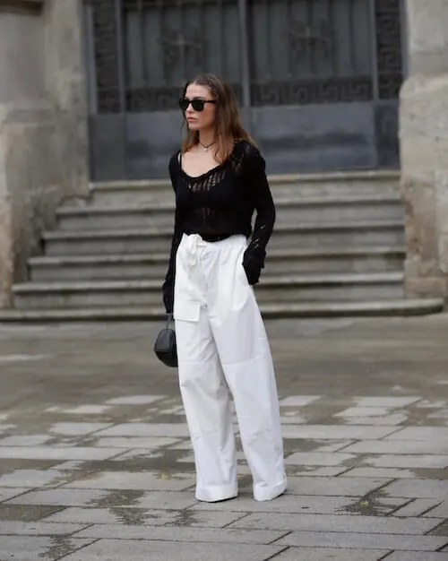 White Cargo Pants Street Style