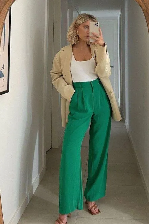 What can you wear with green pants