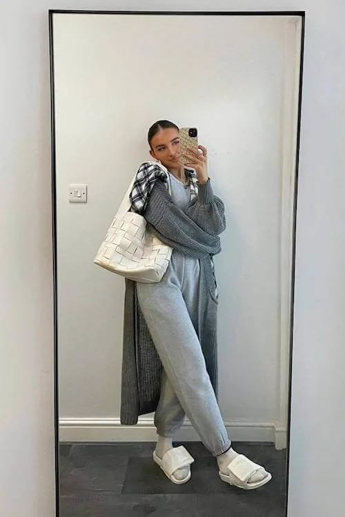 what to wear with grey sweatpants