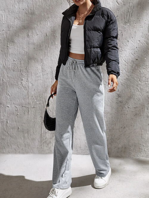 what to wear with grey sweatpants female