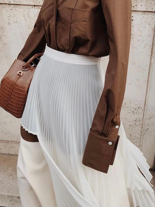 what to wear with white maxi skirt