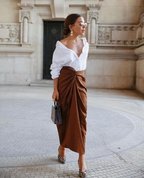 what to wear with long skirts