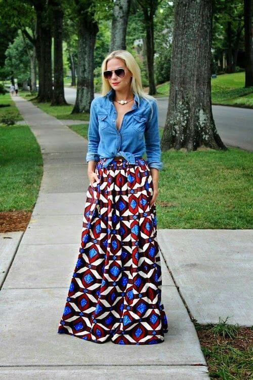 what to wear with long skirts