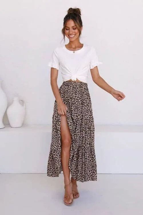 what to wear with long skirts