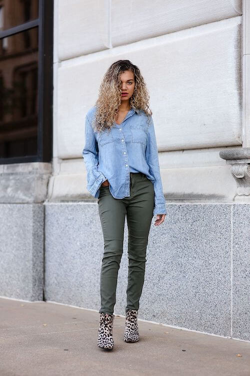 what to wear with olive green pants