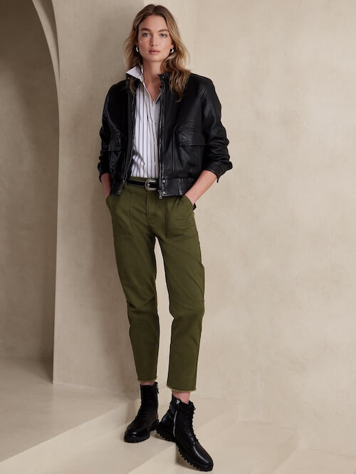 what to wear with olive green pants