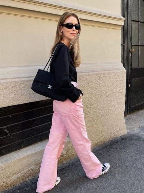 what to wear with pink pants