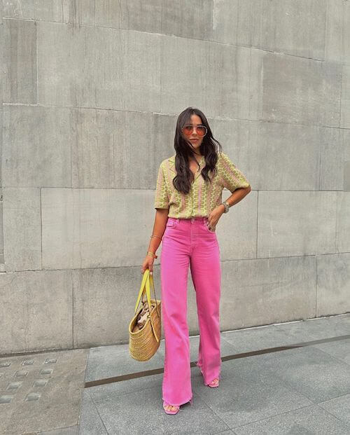 what to wear with pink pants