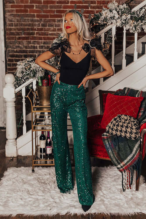 what to wear with sequin pants