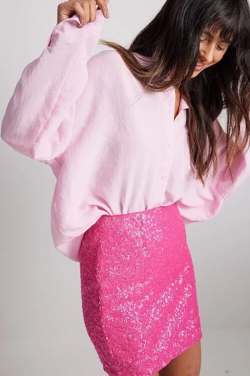 what to wear with sequin skirt