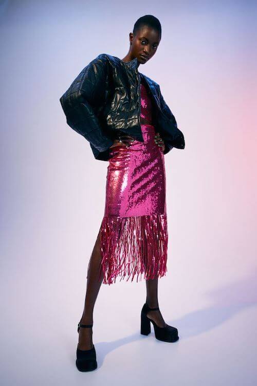what to wear with sequin skirt