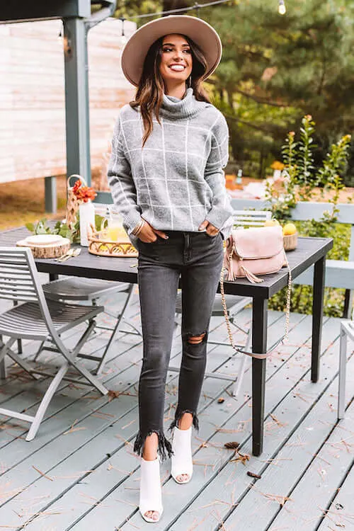 White boots jeans sales