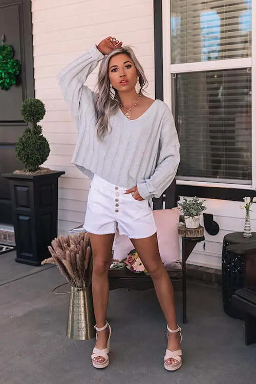 Cute white deals shorts