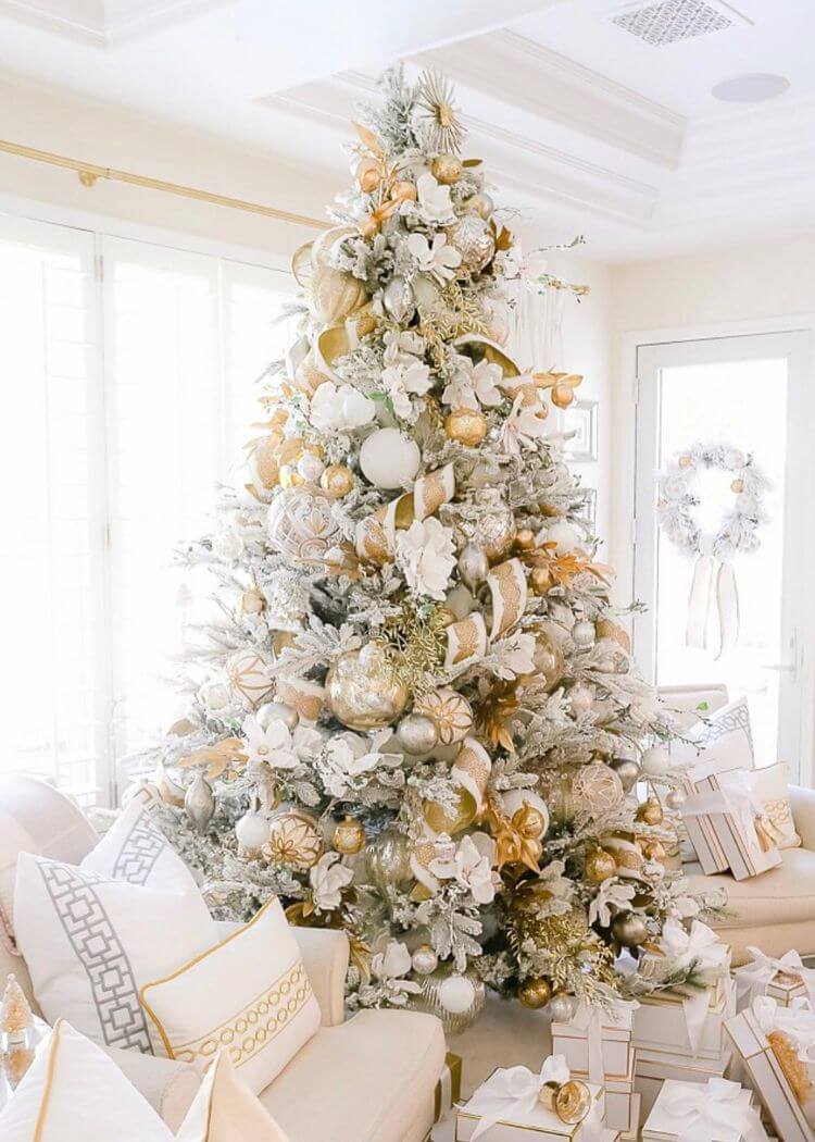 white and gold christmas tree ideas