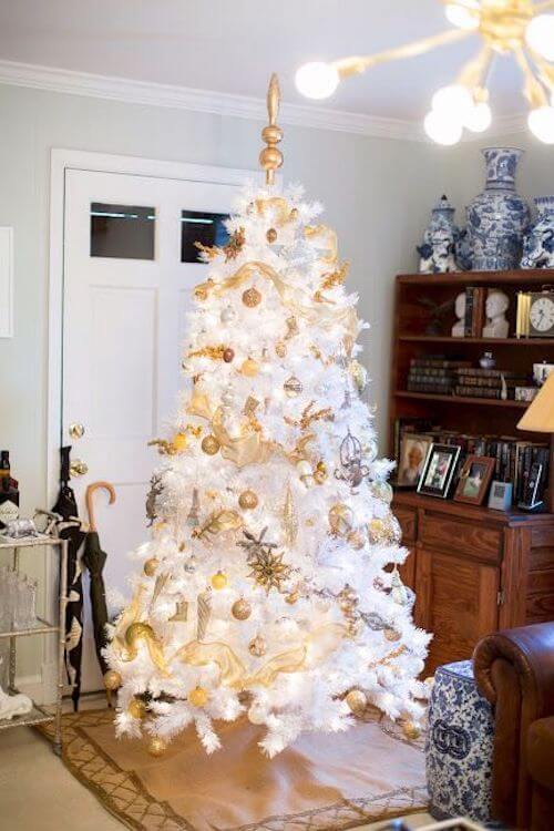 white and gold christmas tree ideas