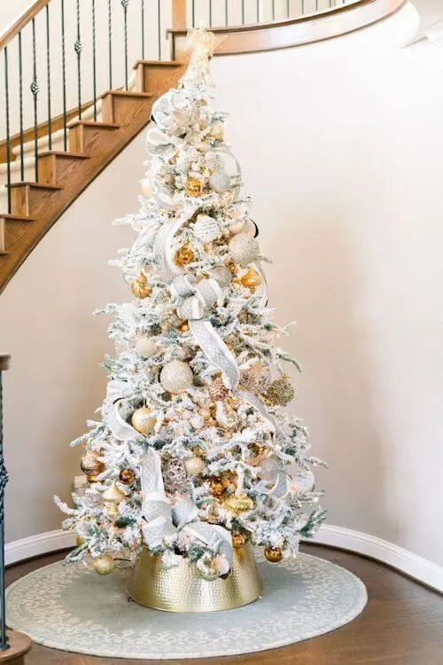 white and gold christmas tree ideas