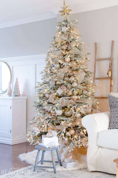 white and gold christmas tree ideas