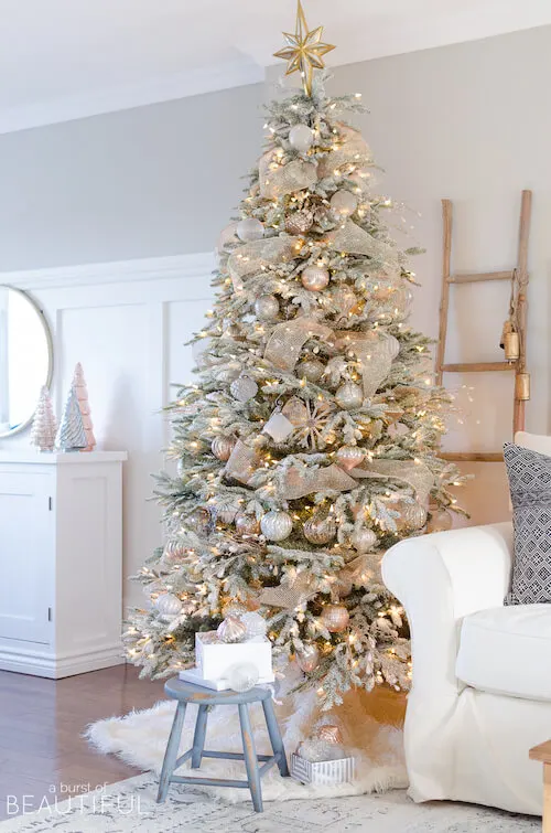 white and gold christmas tree ideas