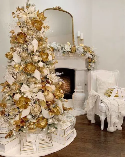 white and gold christmas tree ideas