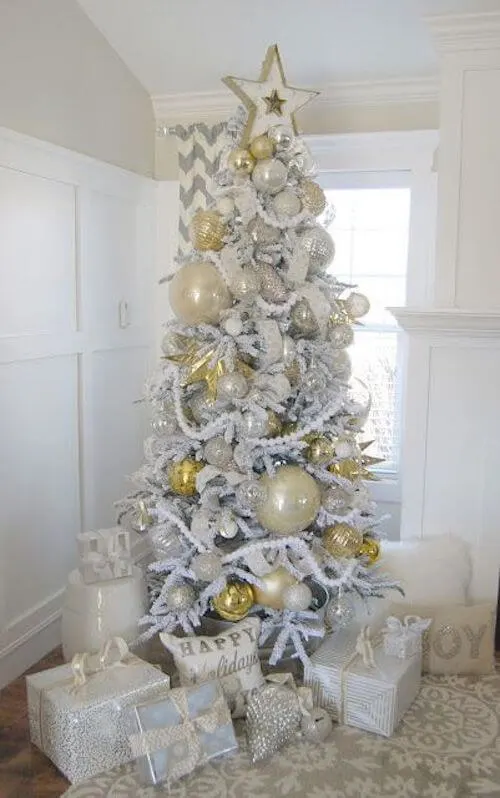 white and gold christmas tree ideas