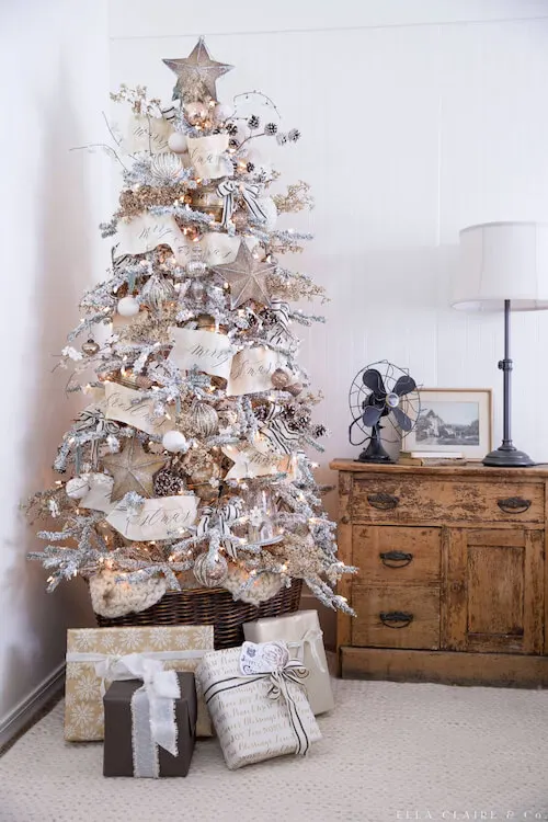 white and gold christmas tree ideas