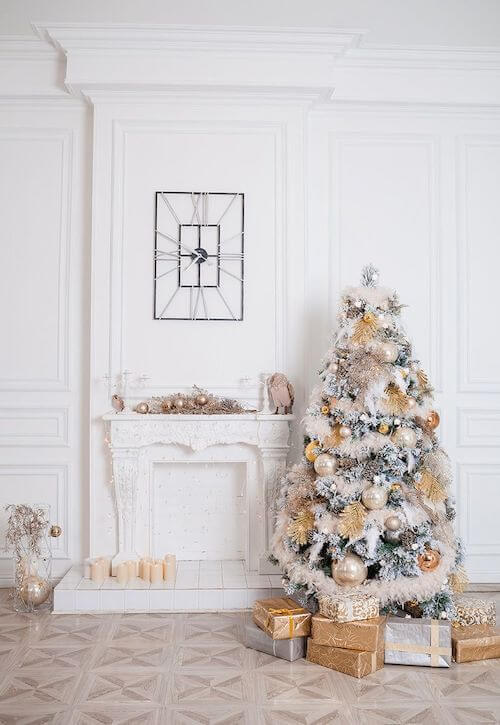 white and gold christmas tree ideas