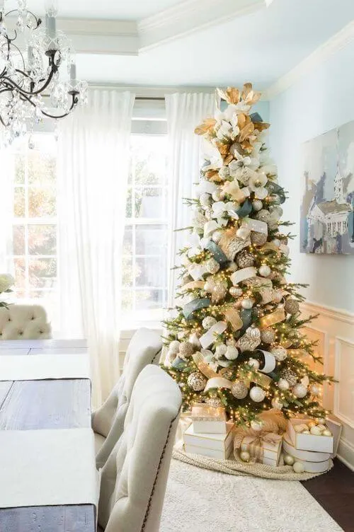 white and gold christmas tree ideas