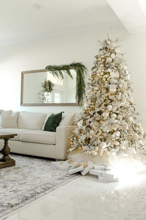 white and gold christmas tree ideas