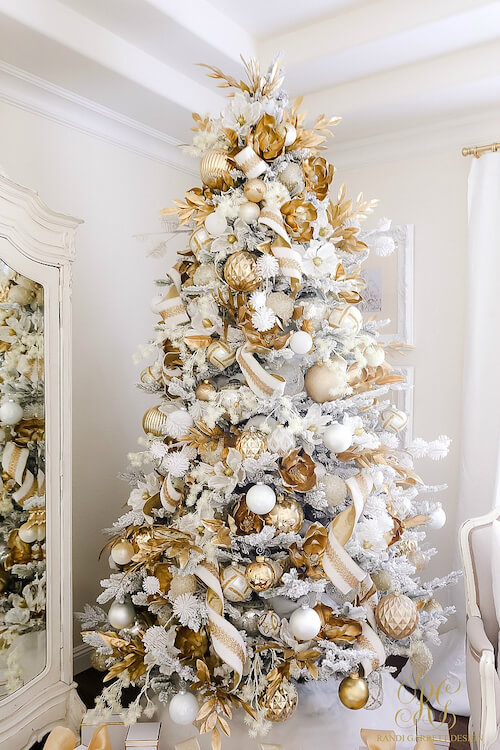 white and gold christmas tree ideas