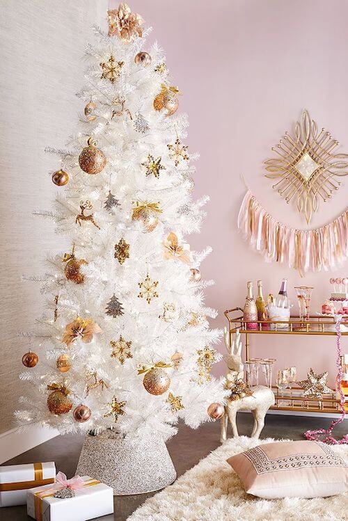 white and gold christmas tree ideas